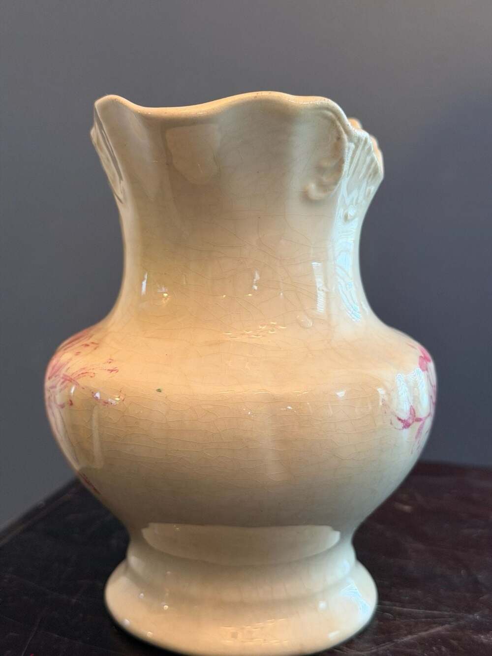 Vintage Anchor Pottery J.E.M. Trenton NJ Floral Creamer Pitcher - Picture 4 of 10